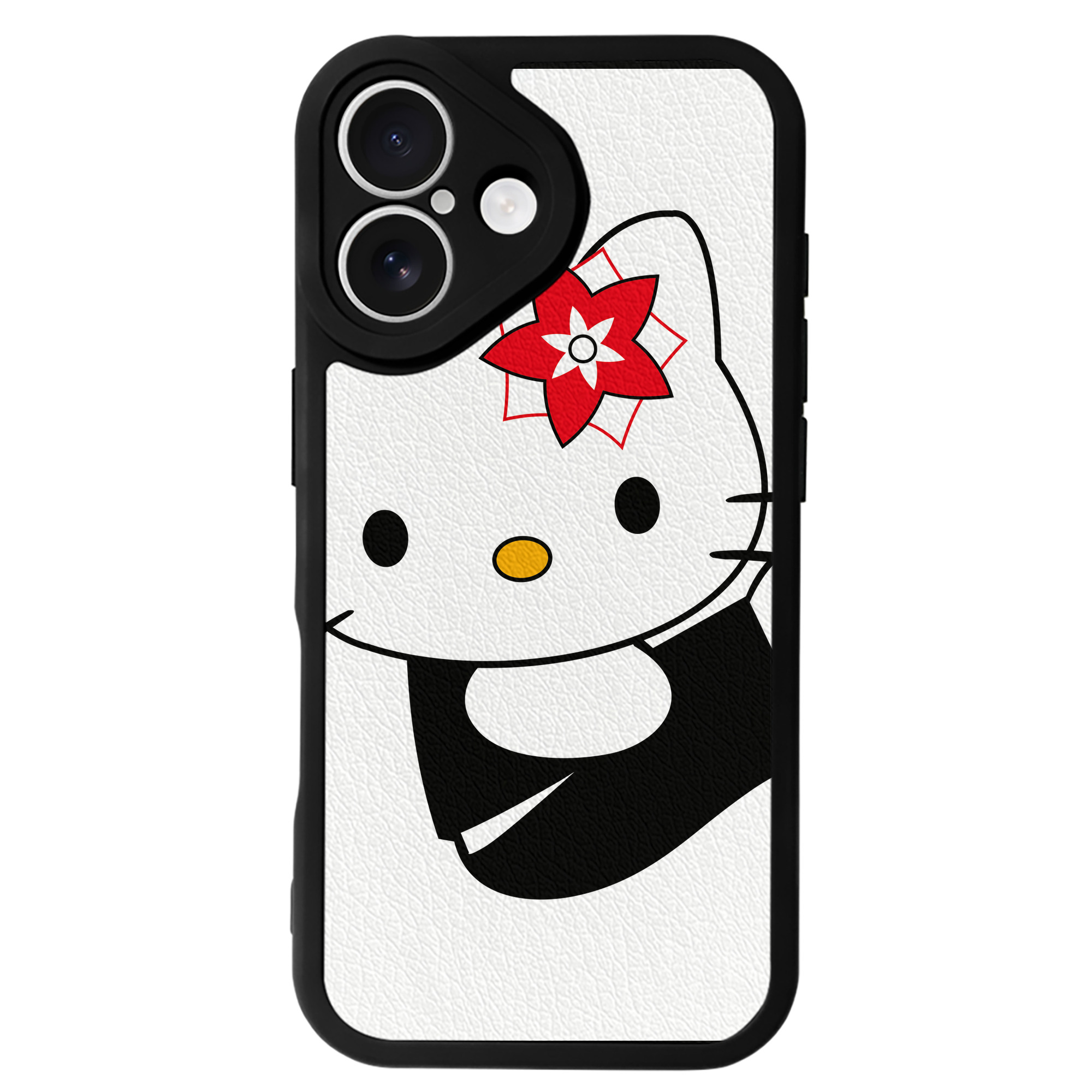 （画像用） Hello Kitty ハローキティ 【iPhone 16シリーズ対応】シリコンスマホケース（レザー調） 材質：シリコン